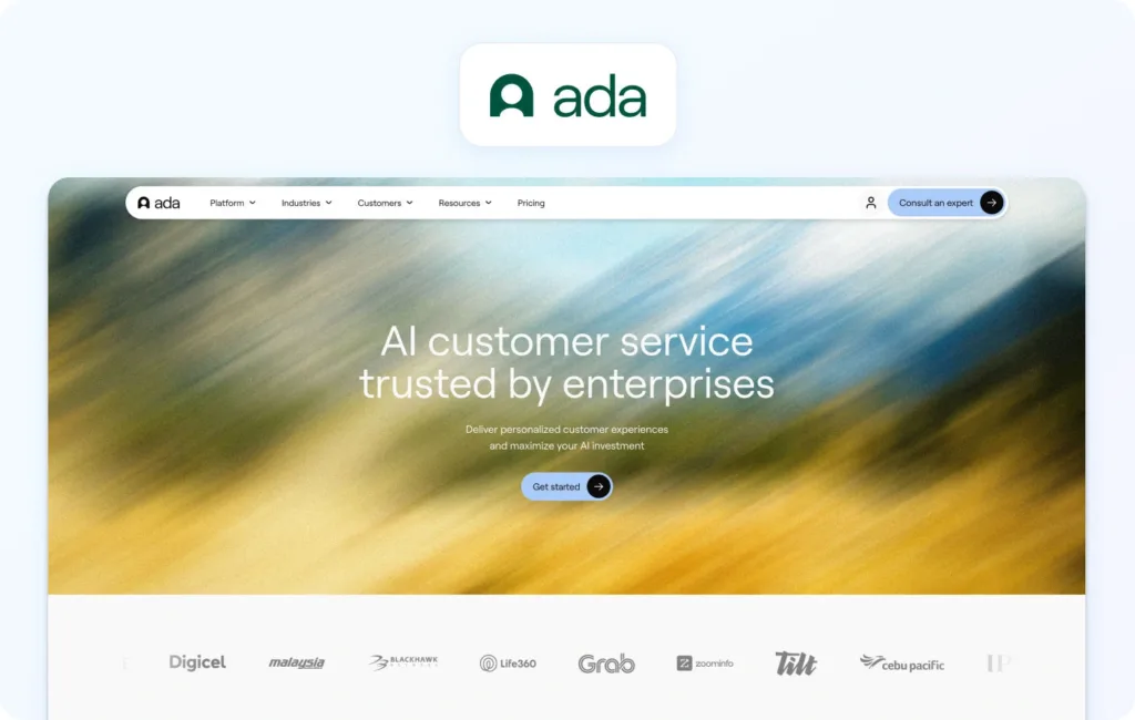 Ada Homepage View
