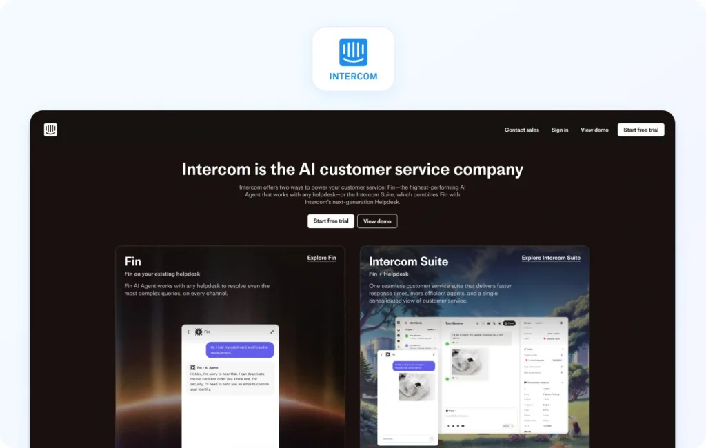 Intercom Homepage View