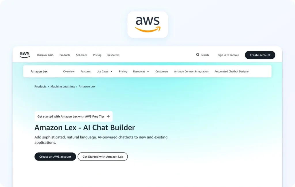 Amazon Connect homepage view
