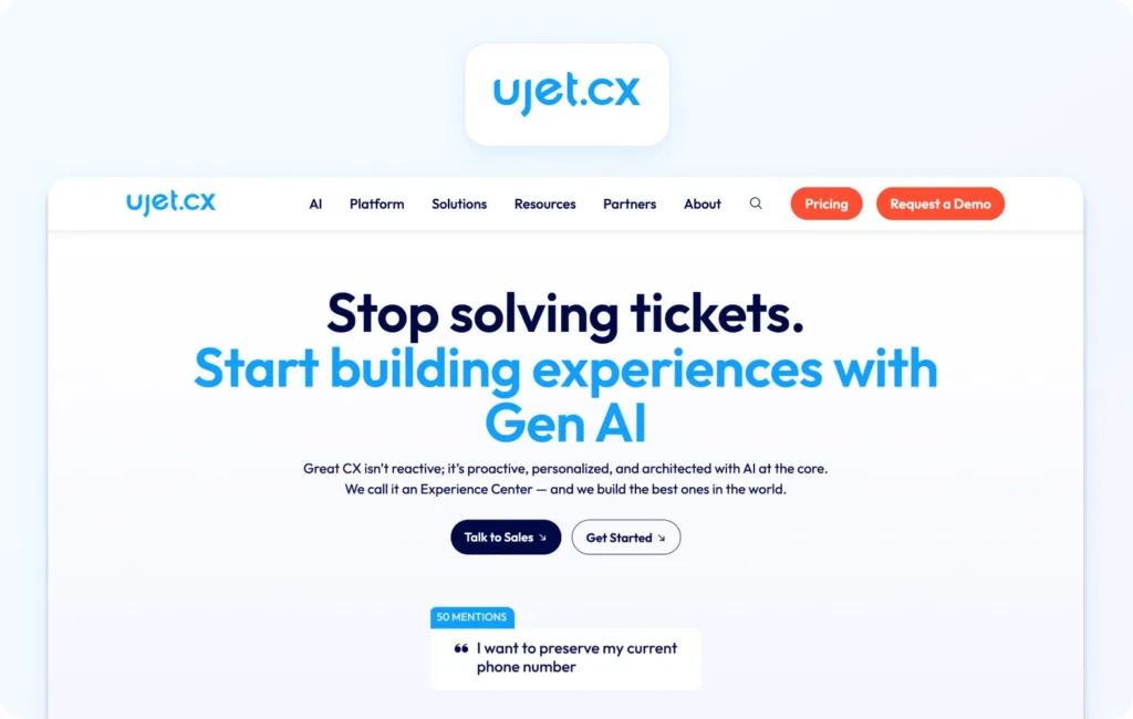 UJET Homepage View
