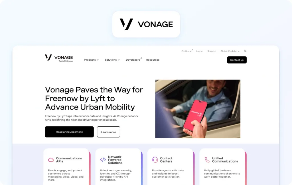 Vonage Homepage View