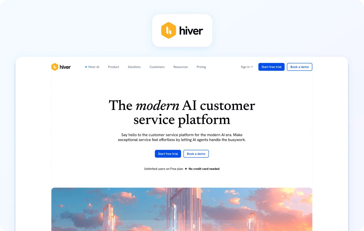 Hiver homepage view