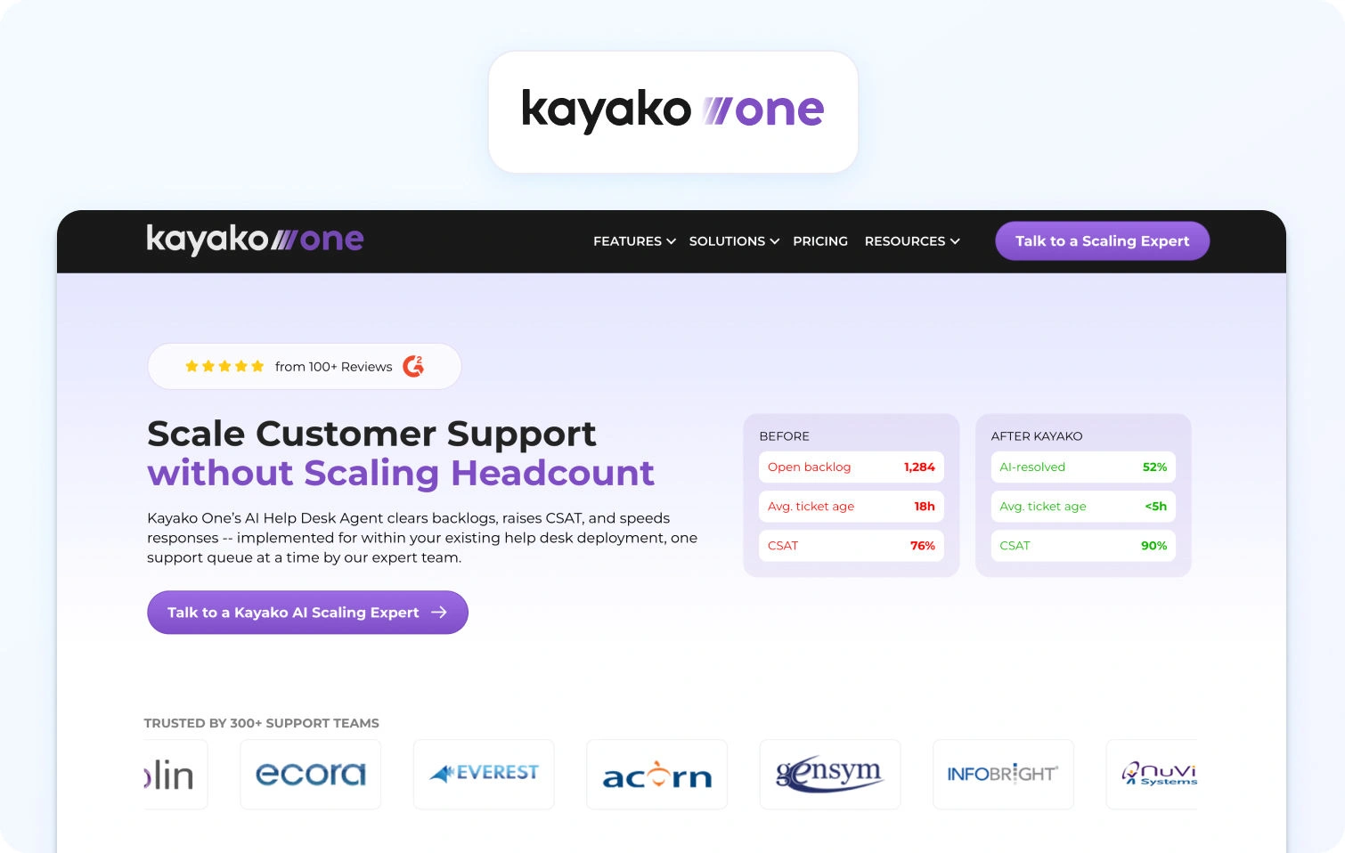 Kayako homepage view