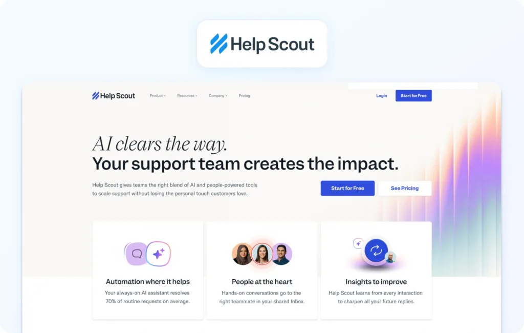 HelpScout Homepage View.