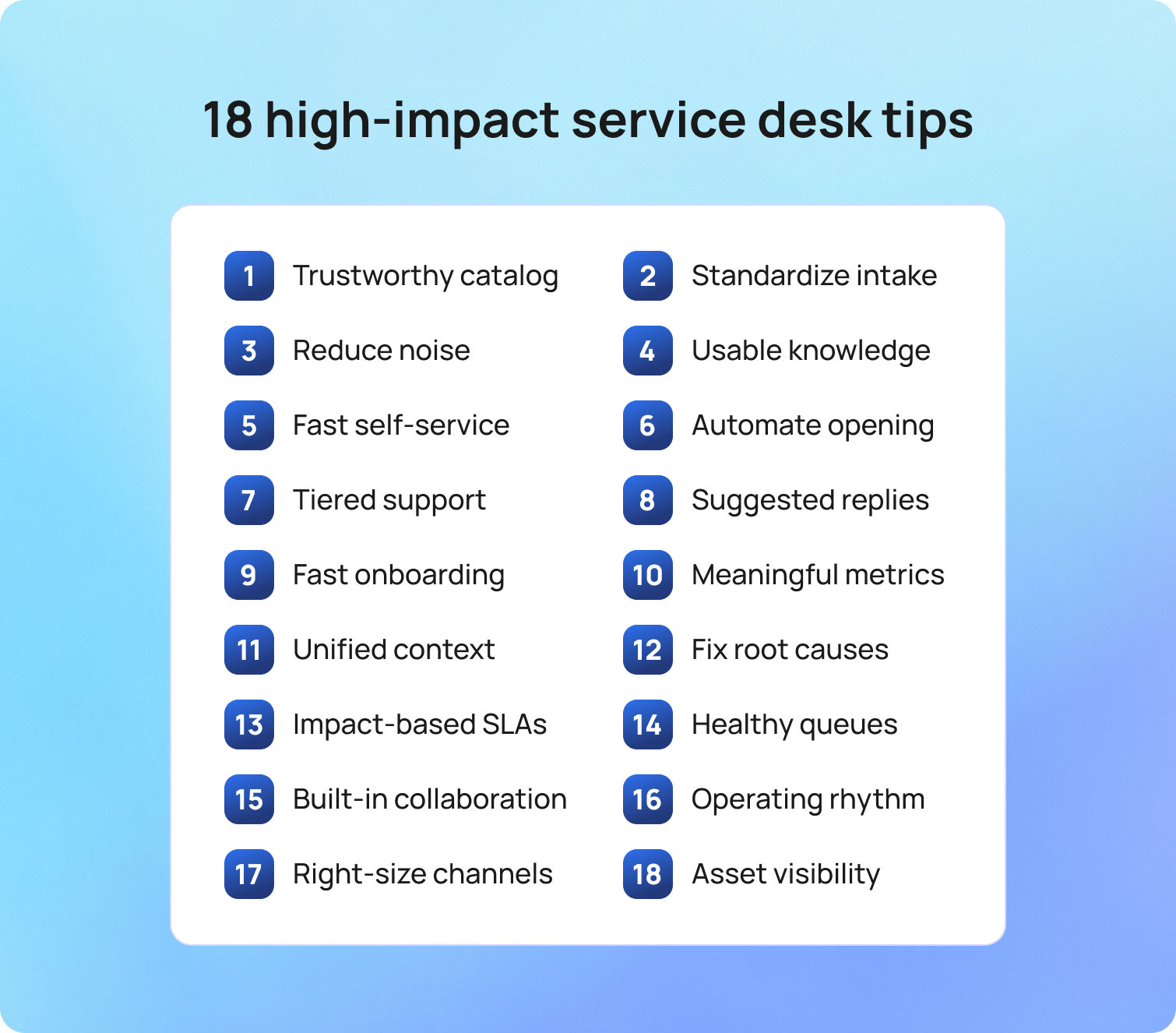 18 high impact service desk tips