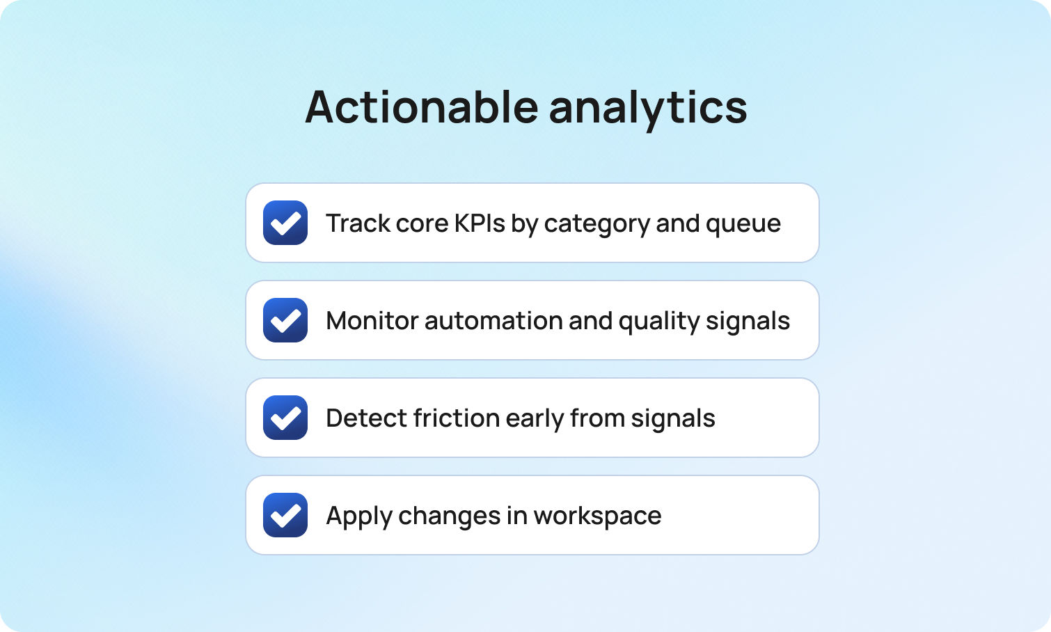 Actionable analytics