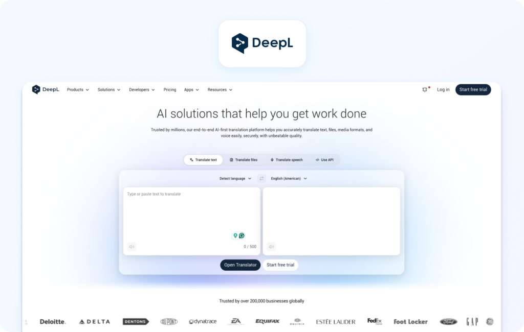 deep l homepage