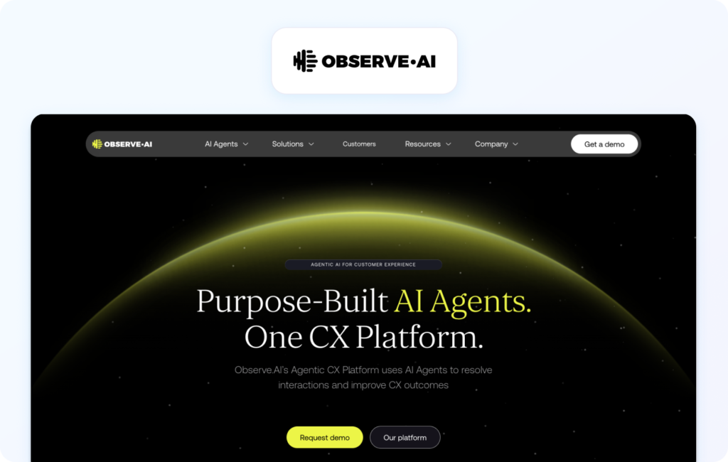 observe ai homepage