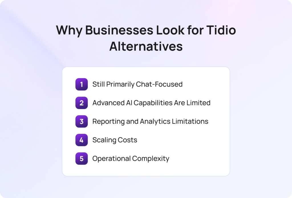 why businesses look for tidio alternatives